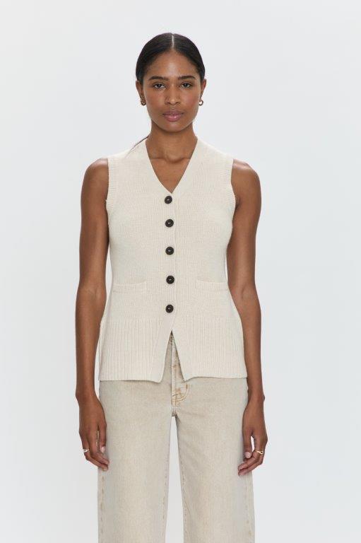 PISTOLA | AUDRA VEST CARDIGAN | SOFT DOVE