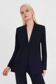 ELAINE KIM | TECH STRETCH SHAWL COLLAR BLAZER WITH UTILITY ZIP POCKET | BLACK