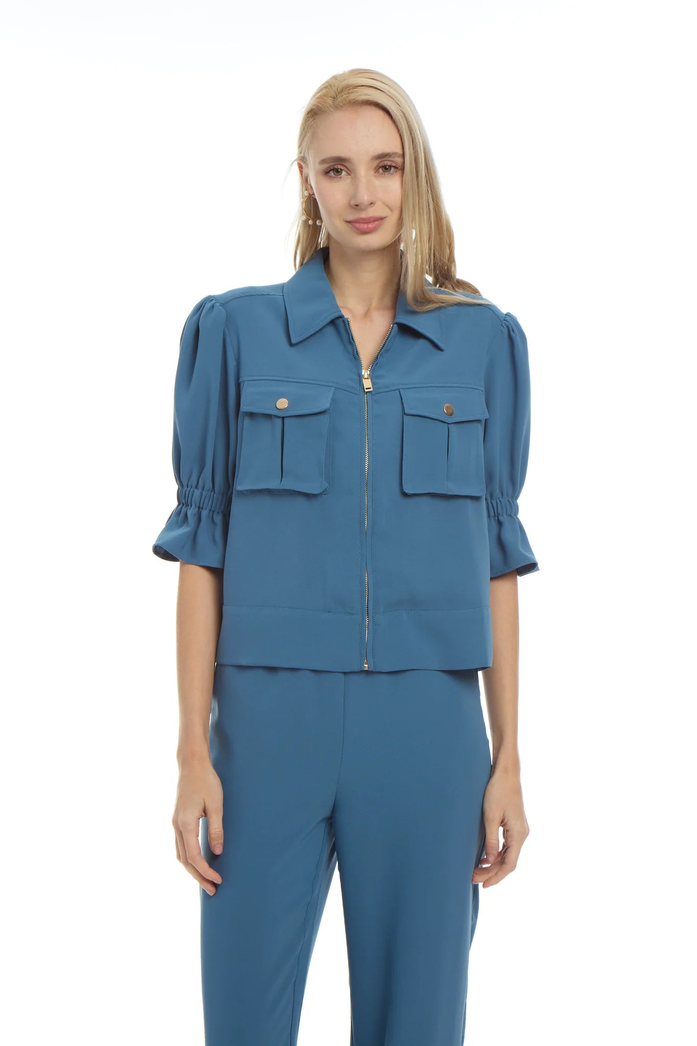 Patty Kim/ Zip Jacket/ Whale Blue