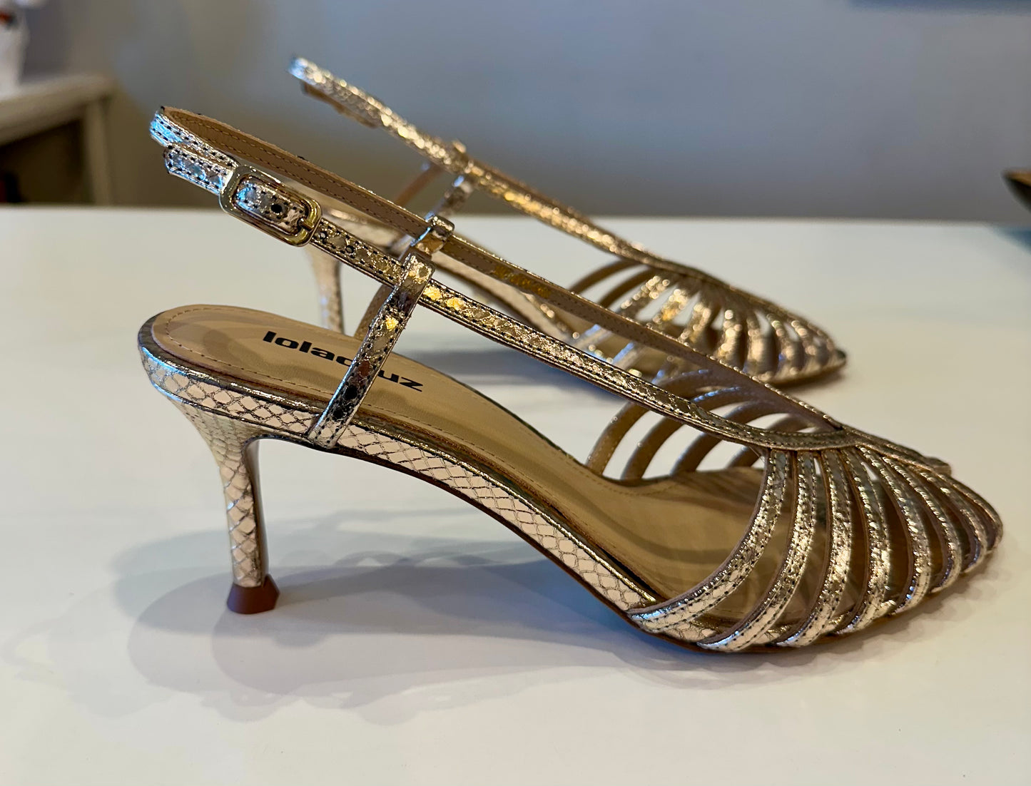 LOLA CRUZ | DIANA HEEL SANDAL | PLATINE