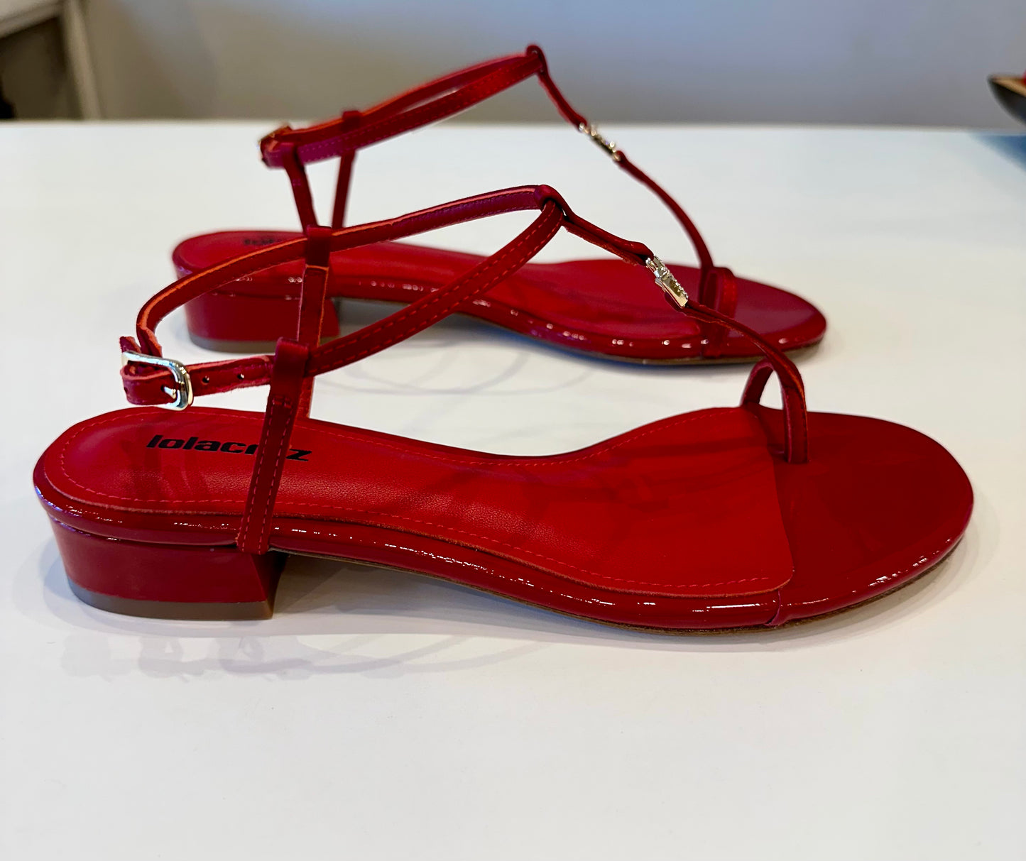 LOLA CRUZ | JUNE FLAT SANDAL | RED