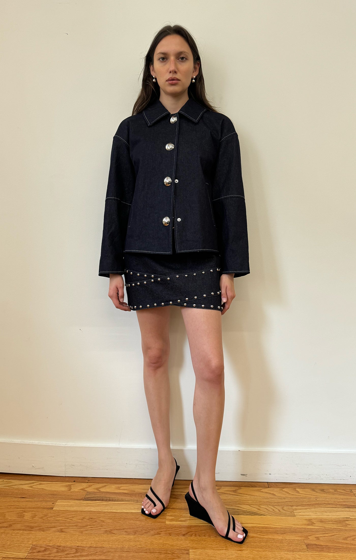 APPARIS/Indio Raw Denim Cropped Jacket/Indigo