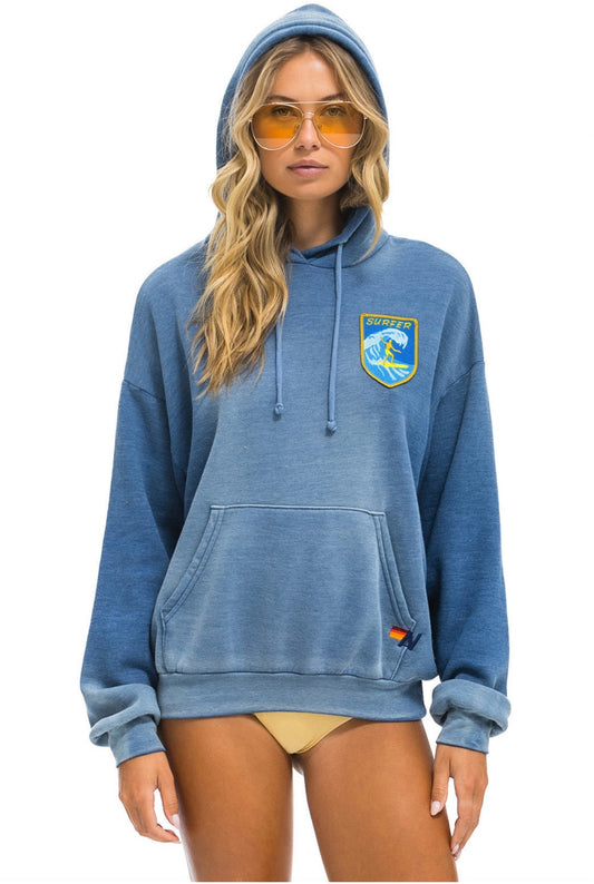 AVIATOR NATION | SURFER WAVE PATCH PULLOVER | FADED WATER