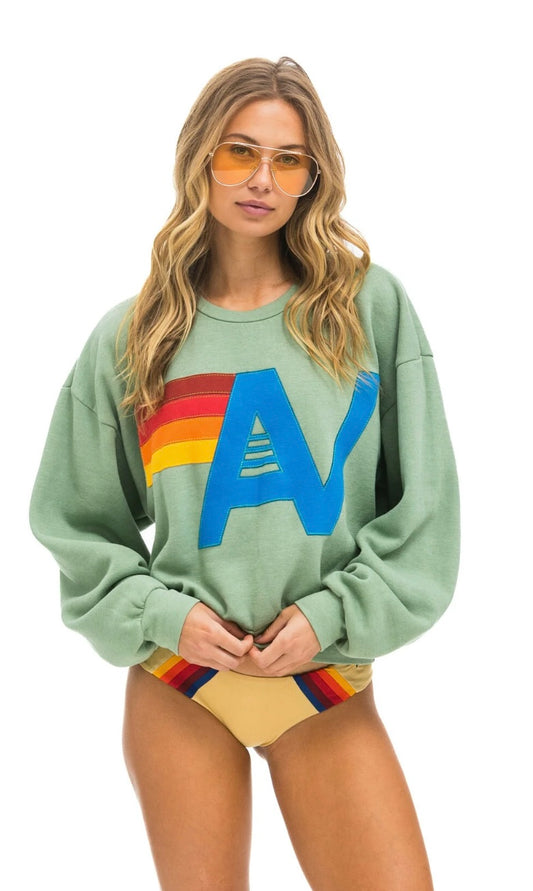 AVIATOR NATION | LOGO STITCH PULLOVER | SAGE