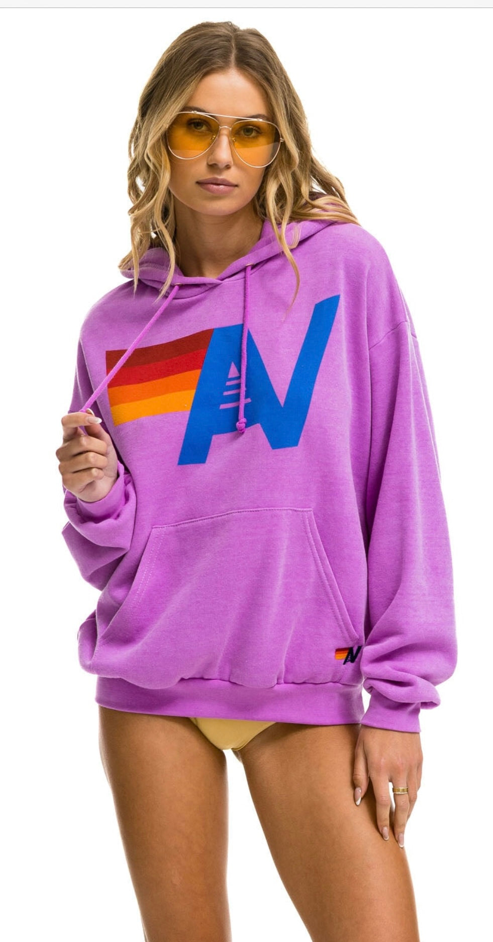 AVIATOR NATION | LOGO PULLOVER RELAXED | NEON PURPLE