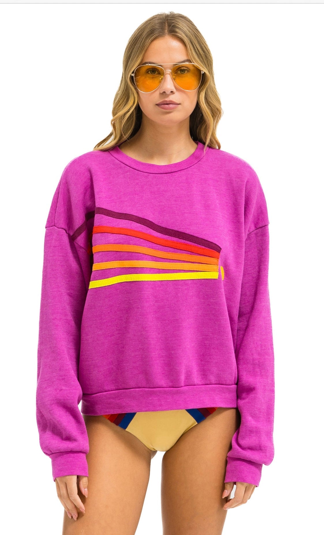 AVIATOR NATION | DAYDREAM CREW SWEATSHIRT RELAXED | MAGENTA