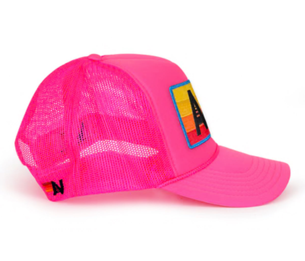 AVIATOR NATION | RAINBOW LOGO TRUCKER HAT | PINK