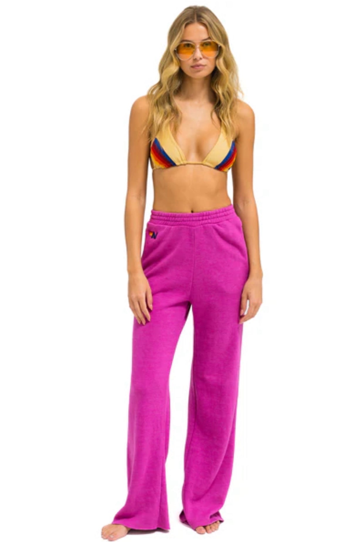 AVIATOR NATION | WIDE LEG SWEATPANTS | MAGENTA