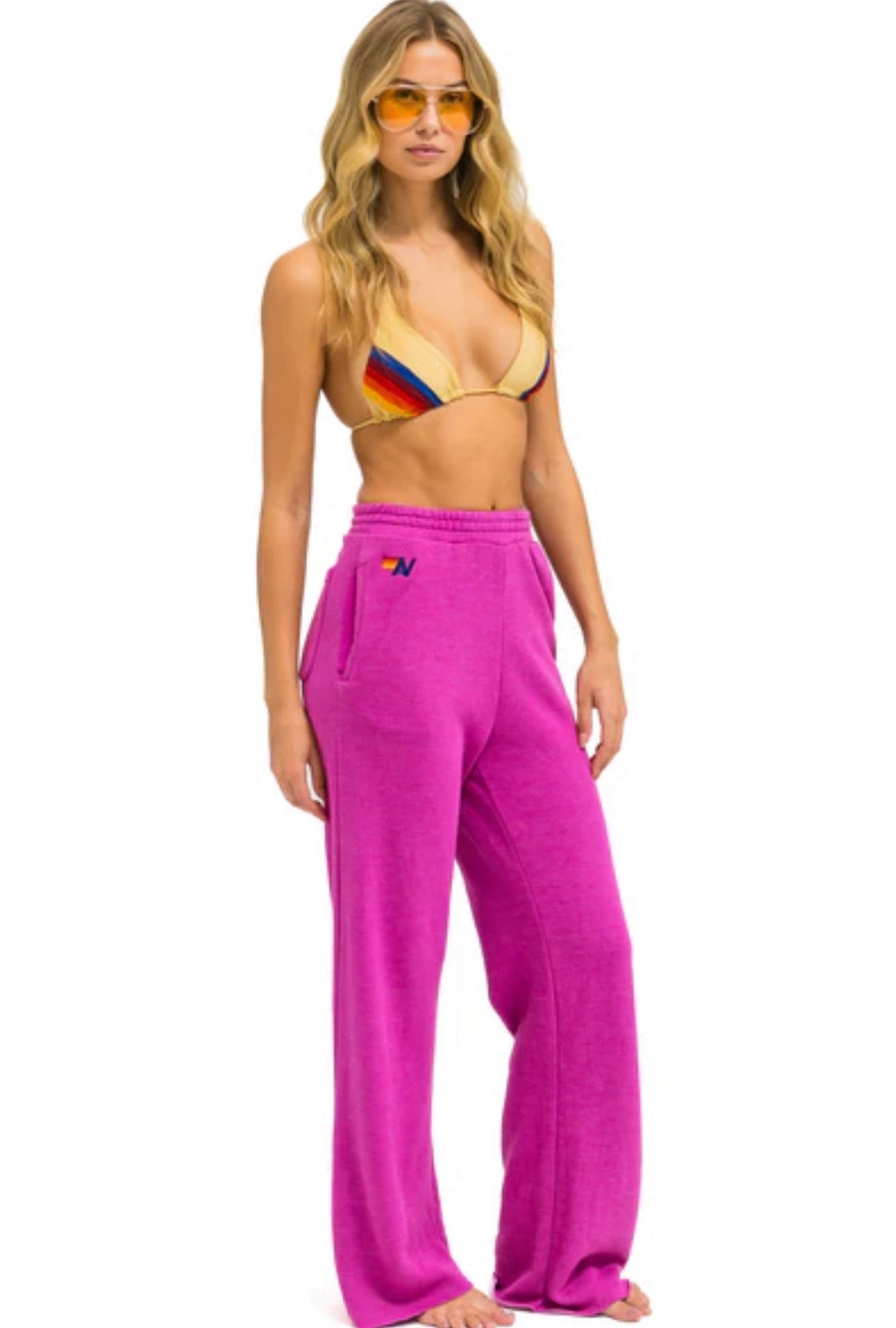 AVIATOR NATION | WIDE LEG SWEATPANTS | MAGENTA