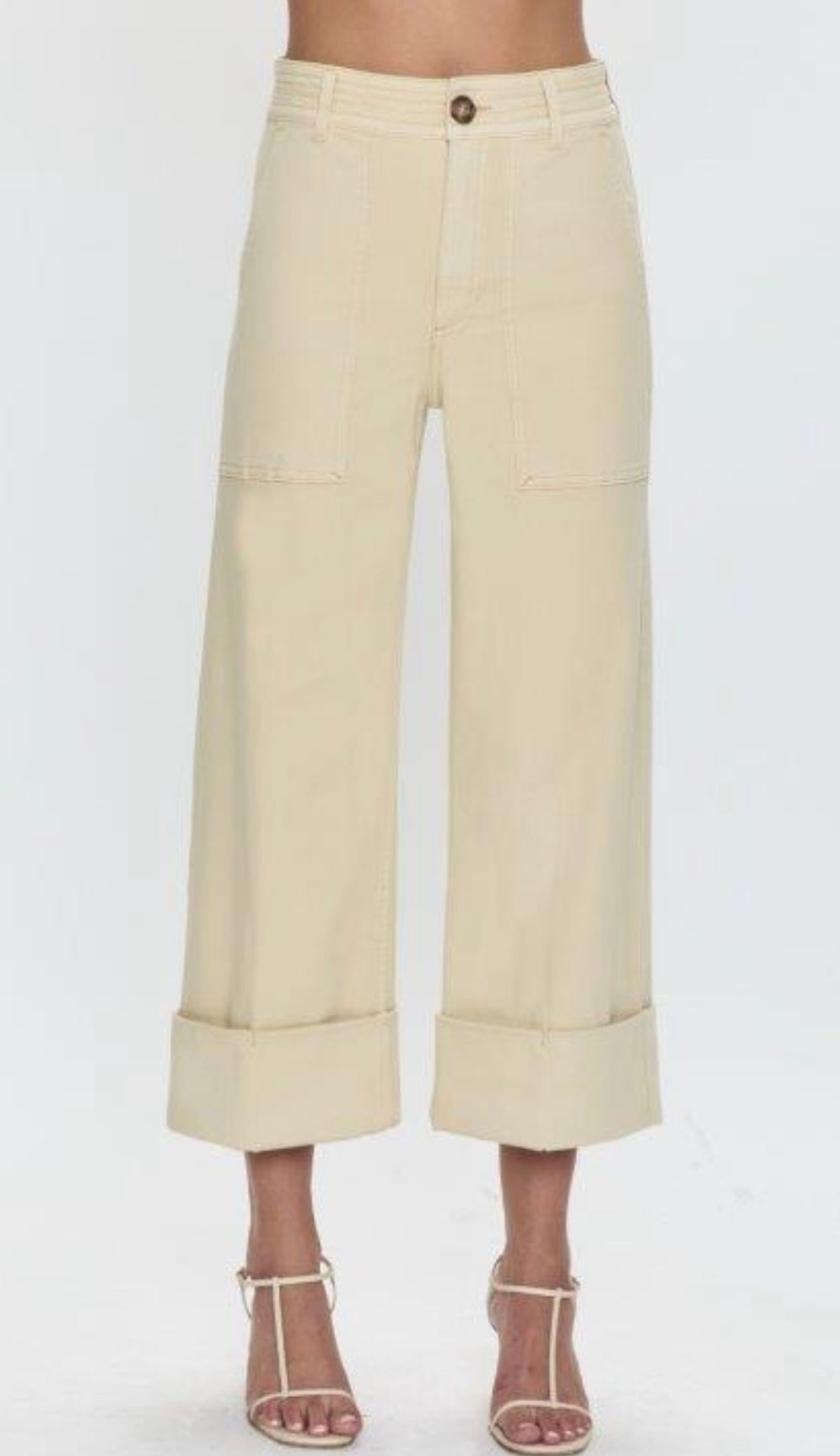 PISTOLA | MAYA CUFF HEM WIDE LEG | CUSTARD