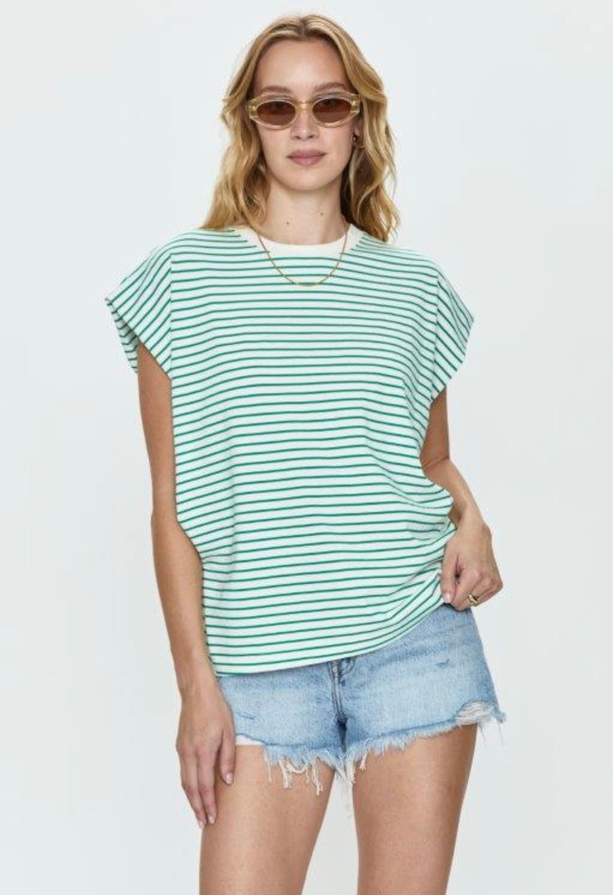 PISTOLA | TRINA MUSCLE TEE | VERT STRIPE