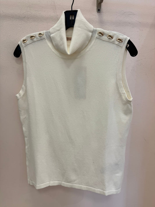 ESQUALO | BASIC KNIT SLEEVELESS SWEATER | OFF WHITE