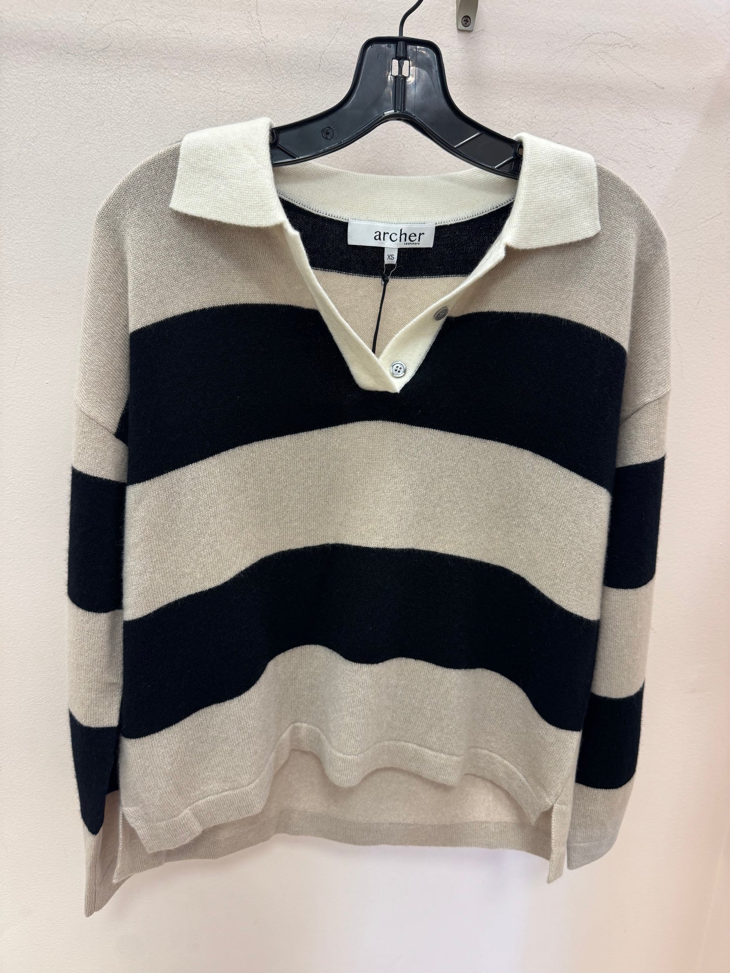 ARCHER | RYAN RUGBY POLO | BLACK/OATMILK