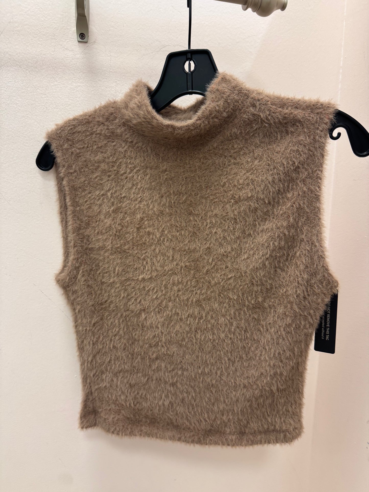 THEO | CARME PLUSH LACE SLEEVELESS MOCKNECK | CAPPUCCINO