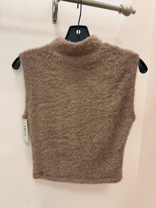 THEO | CARME PLUSH LACE SLEEVELESS MOCKNECK | CAPPUCCINO