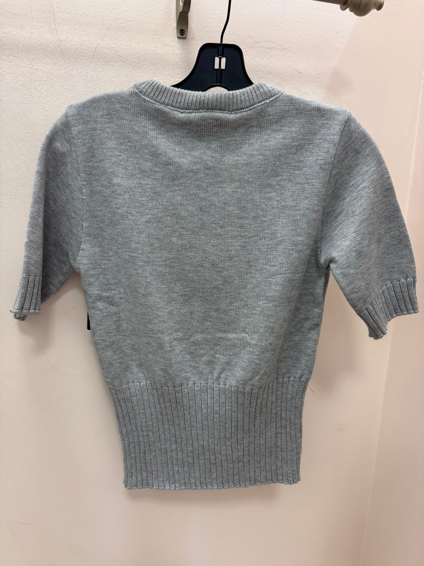 THEO | NOMIA RIBBED WAIST CREW SWEATER TEE | HEATHER GREY
