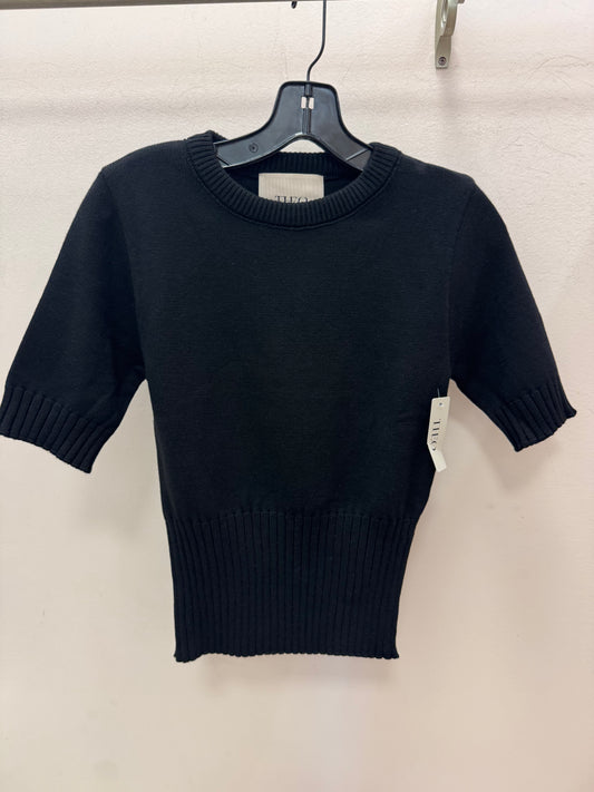 THEO | NOMIA RIBBED WAIST CREW SWEATER TEE | BLACK