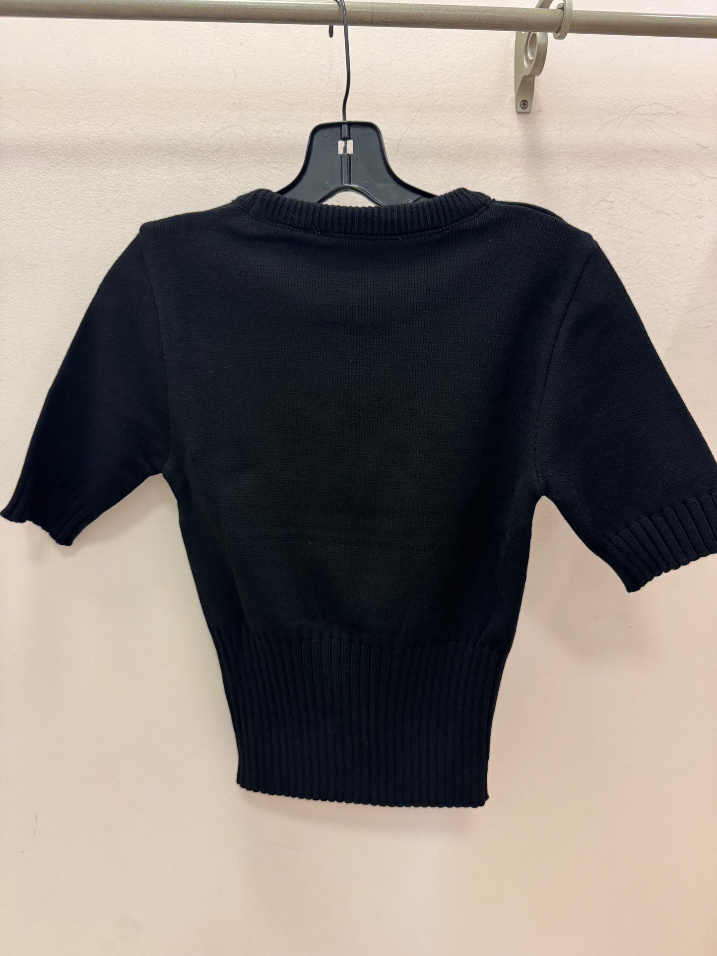 THEO | NOMIA RIBBED WAIST CREW SWEATER TEE | BLACK