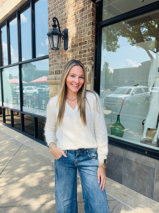 JUMPER 1234 | BRUSHED PEPPER CARDIGAN | ECRU