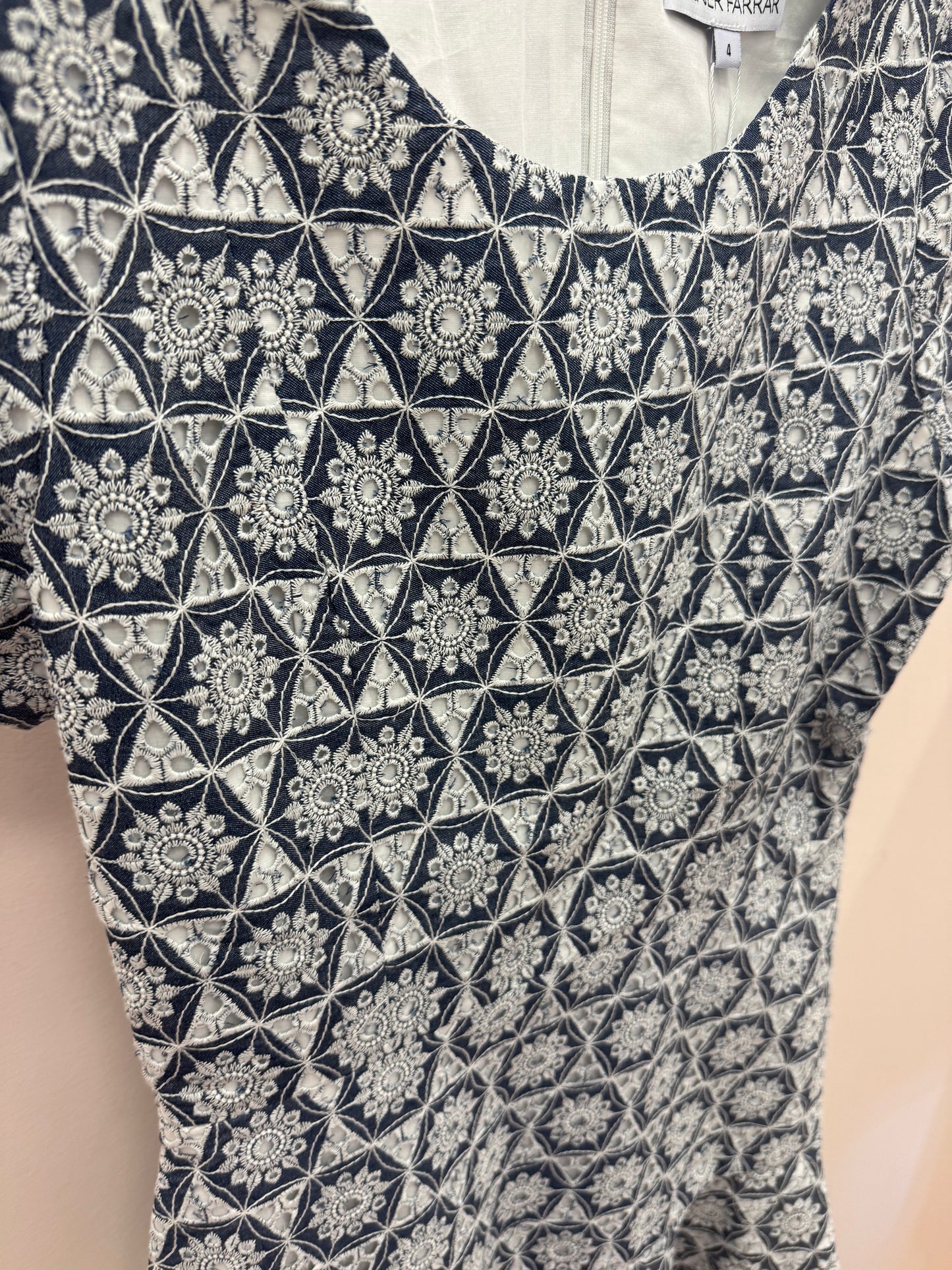 GILNER FARRAR | COREEN DRESS | DENIM EMBROIDERY