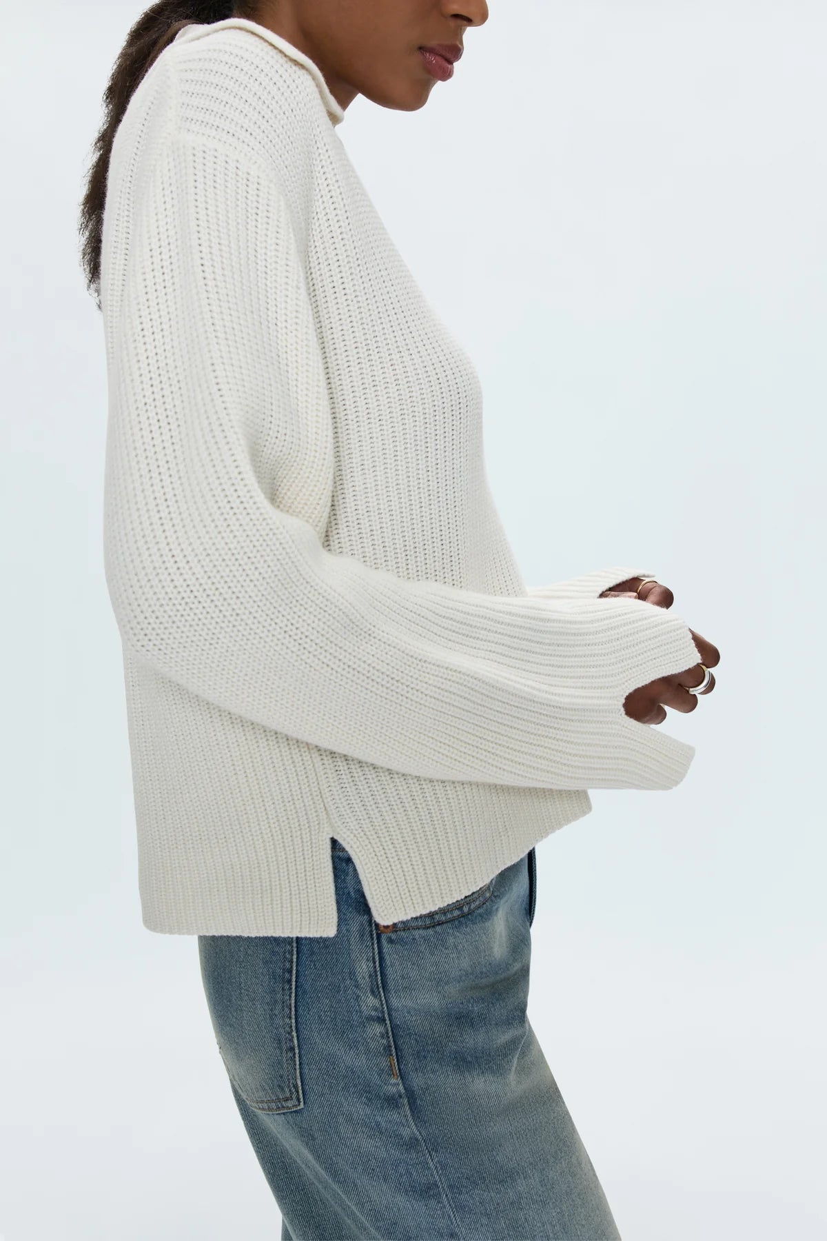 PISTOLA | DARCY BIG COLLAR SWEATER | SHELL