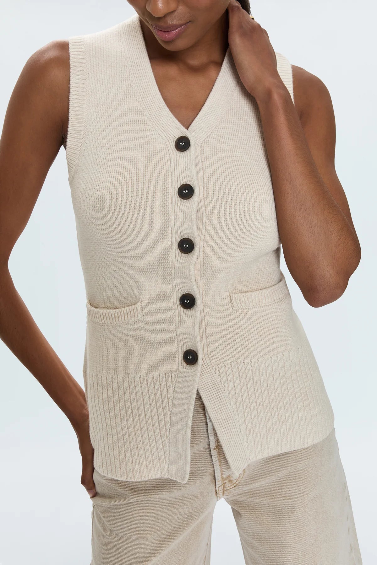 PISTOLA | AUDRA VEST CARDIGAN | SOFT DOVE