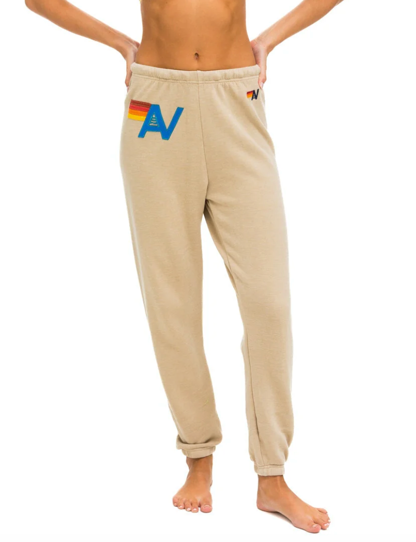 Aviator Nation/ Logo Stitch Women's Sweatpants/ Sand