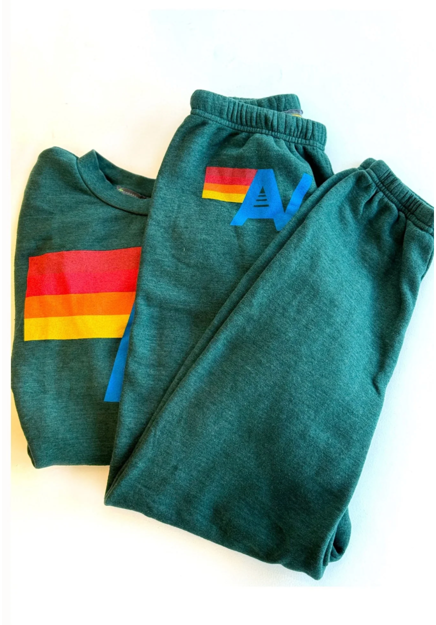 Aviator Nation/ Logo-womens sweatpants/ Forest
