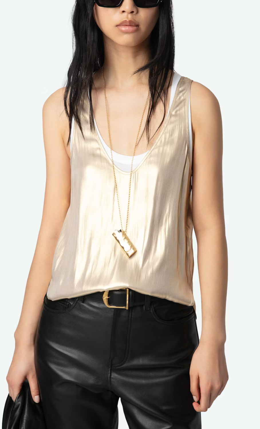 ZADIG & VOLTAIRE | TARYS SATIN TOP | GOLD
