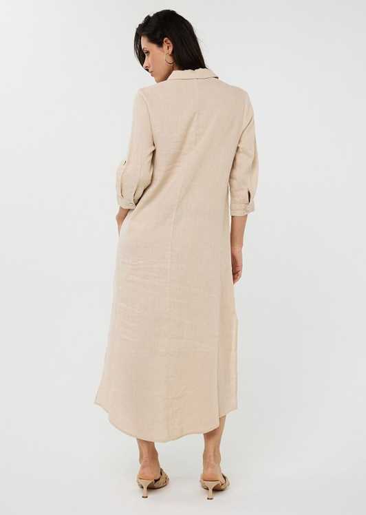 ESQUALO | DRESS LONG LINEN | SAND