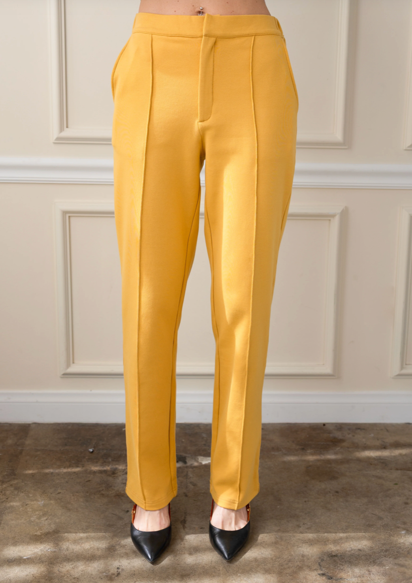 CARE TUCKER | STELLA INTERLOCK PANT | CANARY