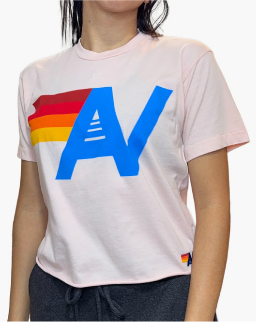 AVIATOR NATION | LOGO BOYFRIEND TEE | LIGHT PINK