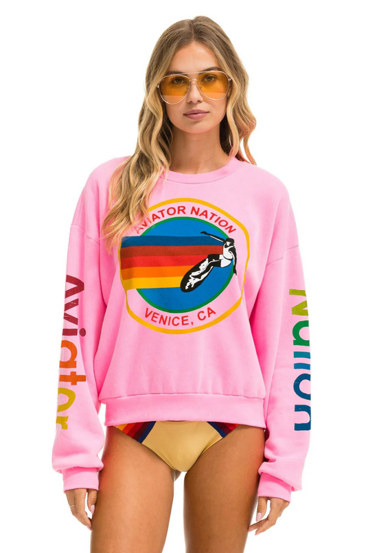AVIATOR NATION | CREW SWEATSHIRT | PINK