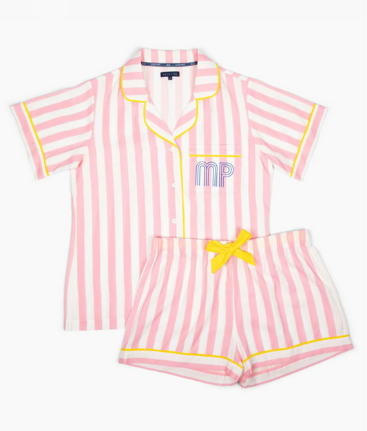 KATIE KIME | RETRO STRIPE PJ SET | PINK