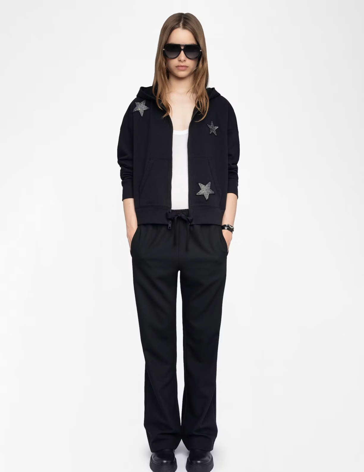 ZADIG AND VOLTAIRE | MIA DIAMANTE SWEATSHIRT | BLACK