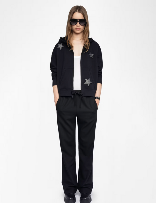 ZADIG AND VOLTAIRE | MIA DIAMANTE SWEATSHIRT | BLACK