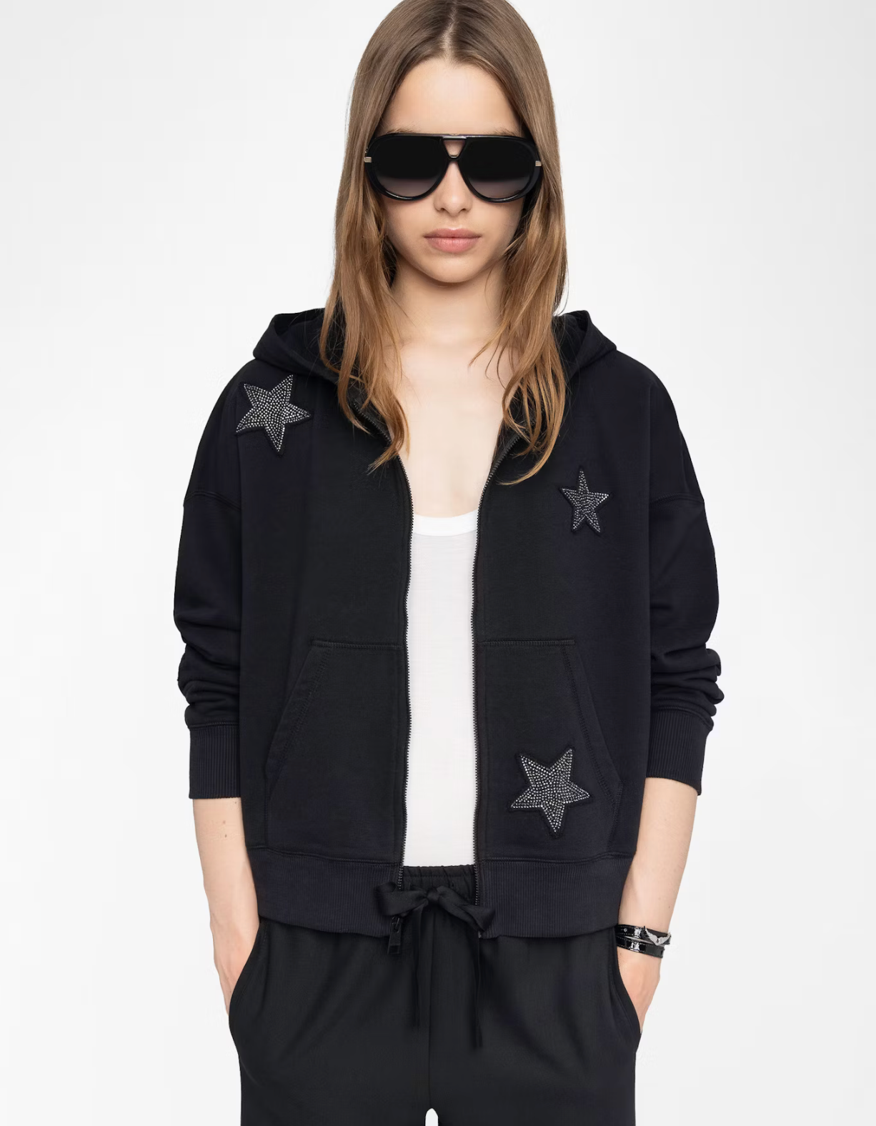 ZADIG AND VOLTAIRE | MIA DIAMANTE SWEATSHIRT | BLACK