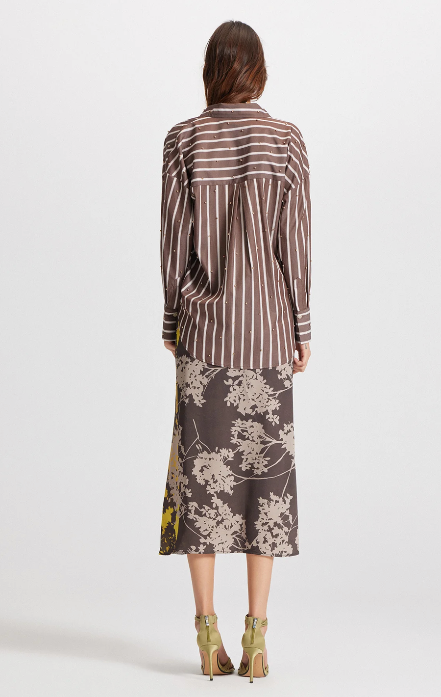 THEO | ECHO PEARLY SHIRT | KOFFEE/GOLD