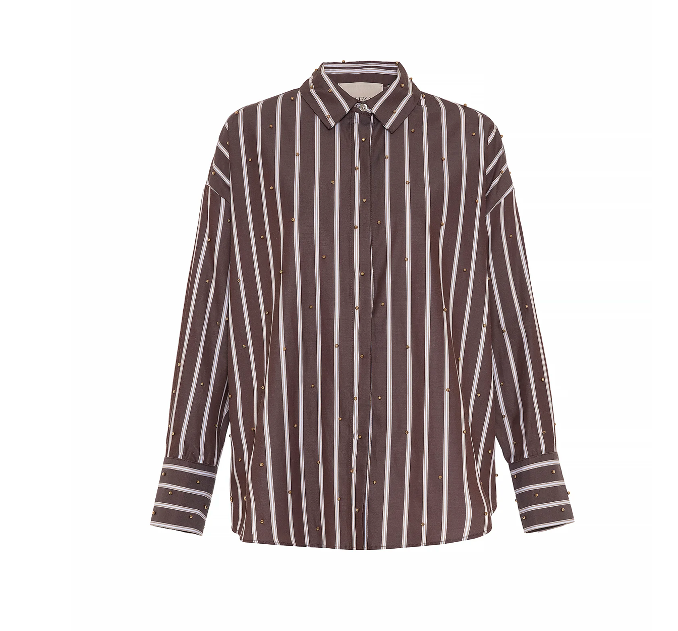 THEO | ECHO PEARLY SHIRT | KOFFEE/GOLD