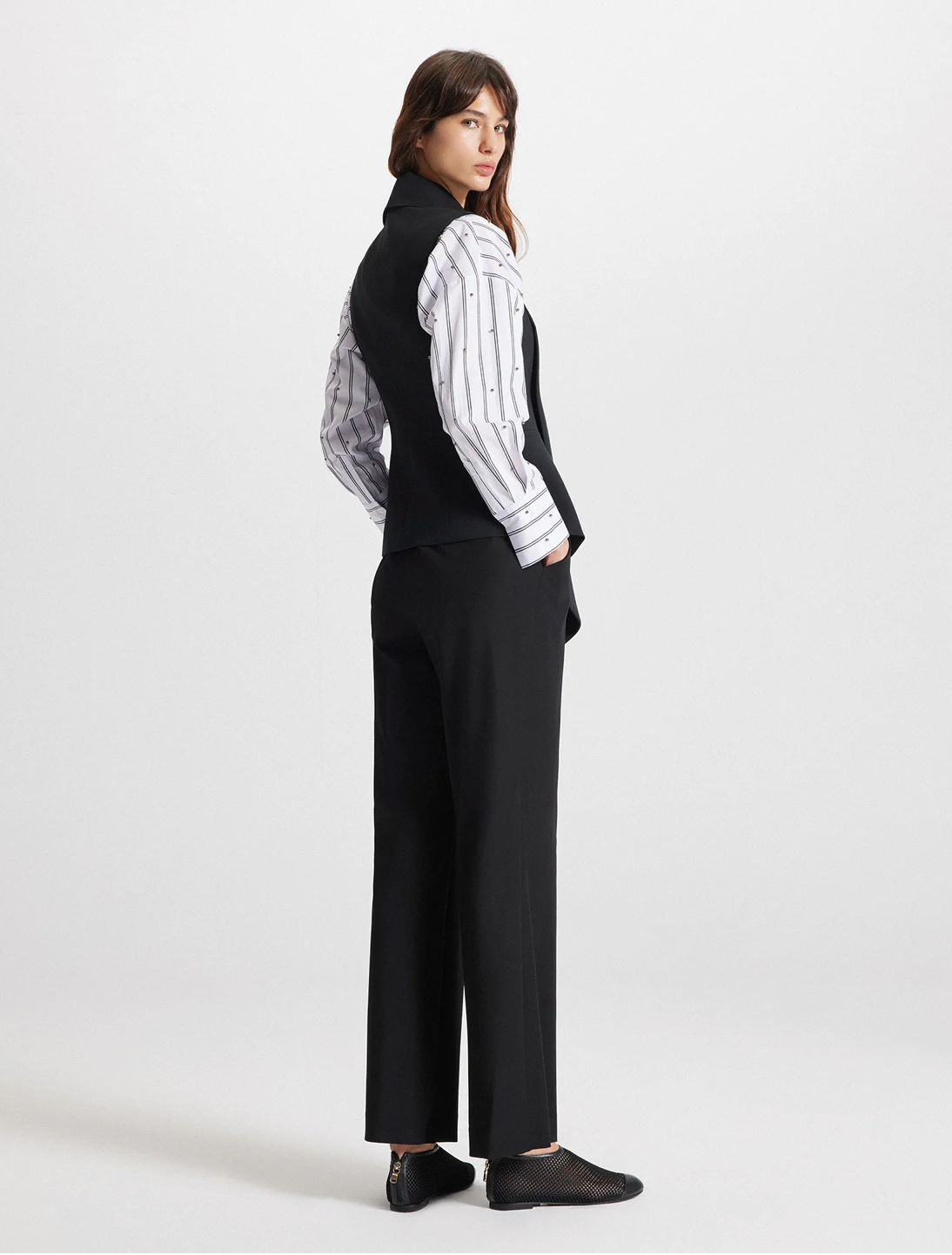 THEO | ECHO PEARLY SHIRT | WHITE/GUNMETAL
