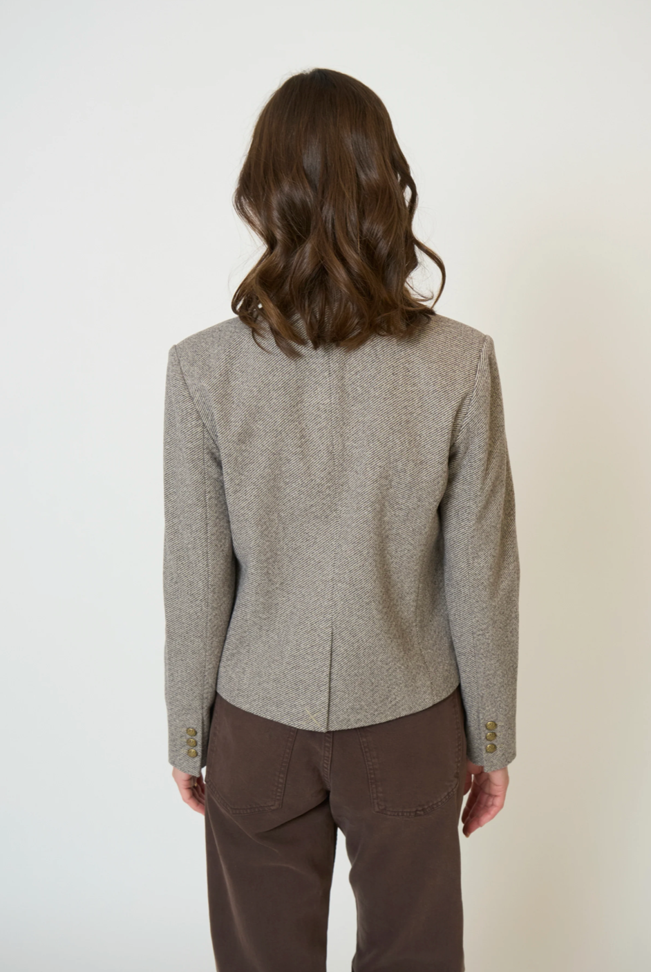 CENTRAL PARK WEST | HALSEY MANDARIN COLLAR JACKET | BROWN