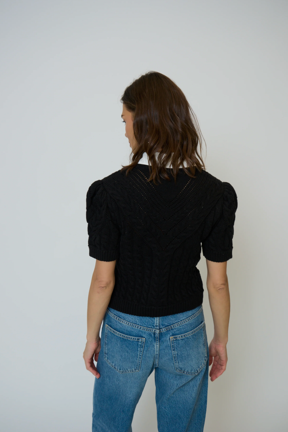 CENTRAL PARK WEST | BROOKE SHORT SLEEVE TWOFER | BLACK