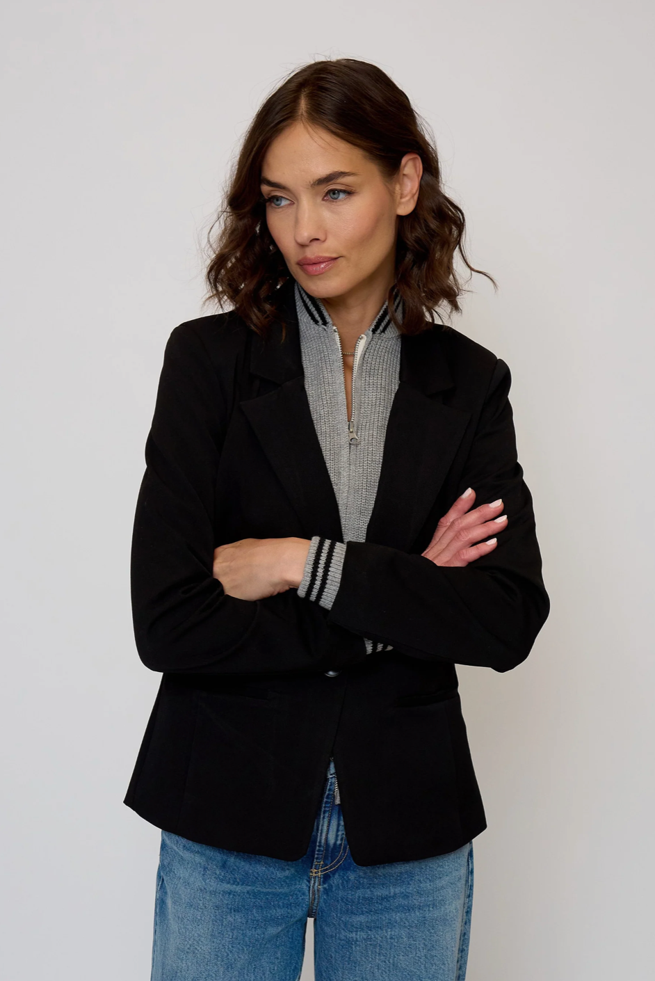 CENTRAL PARK WEST | MARIBEL PONTE BLAZER WITH DICKEY | BLACK