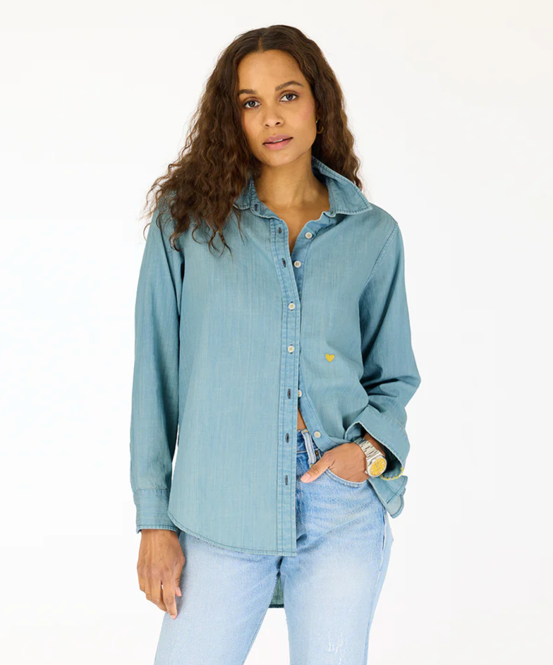KERRI ROSENTHAL | MIA SHIRT LOVE | CHAMBRAY BLUE