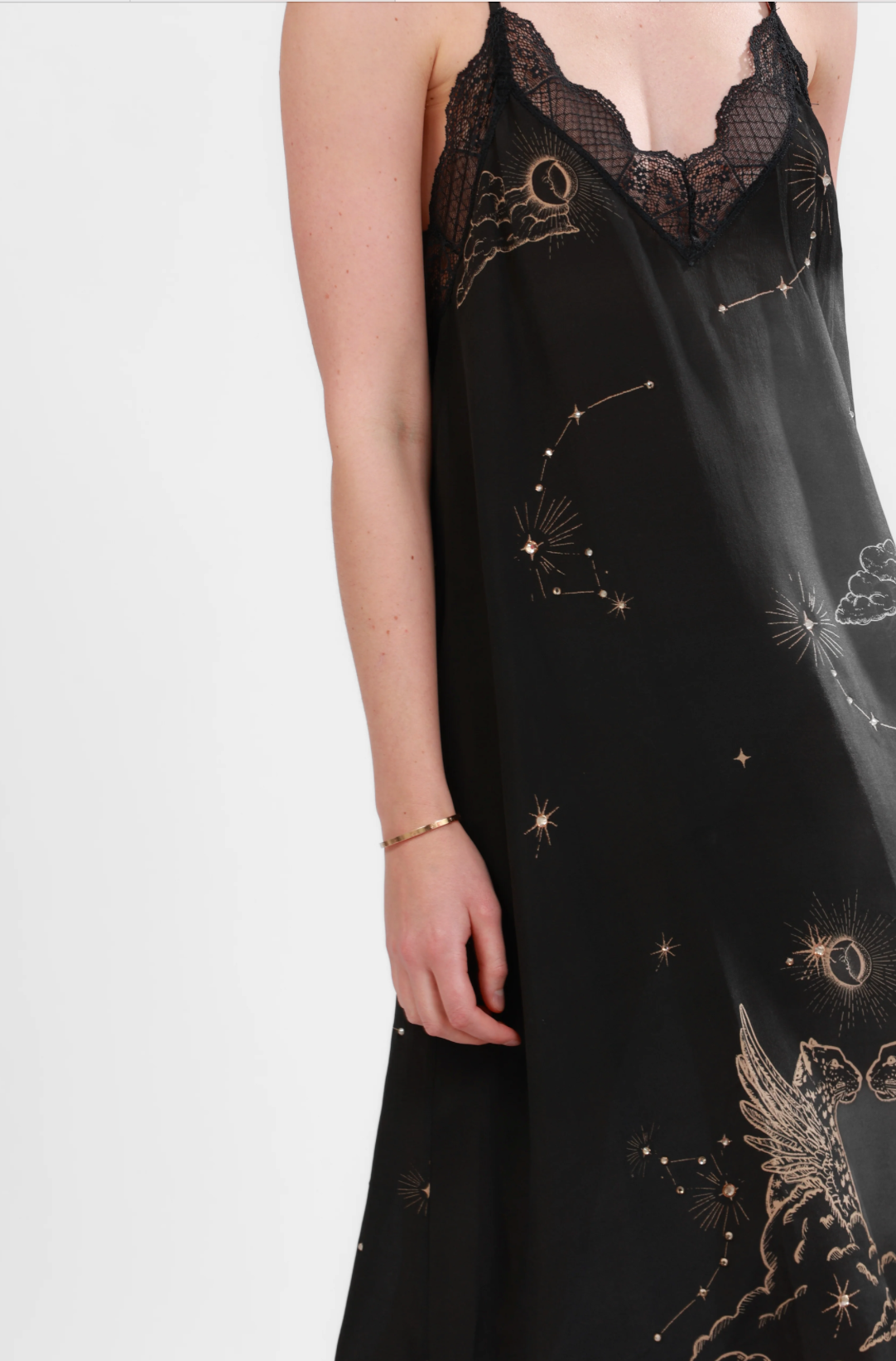 LASSURENAS | SILK DRESS ASTROLOGY | BLACK