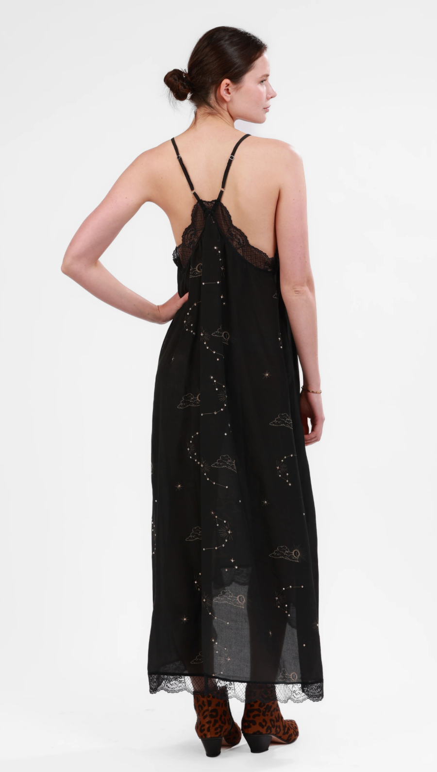 LASSURENAS | SILK DRESS ASTROLOGY | BLACK