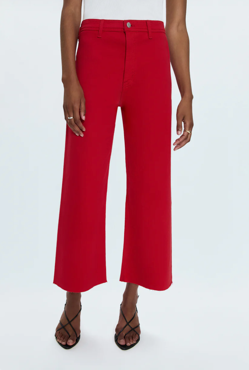 PISTOLA | PENNY CROP HIGH RISE WIDE LEG | RUBY