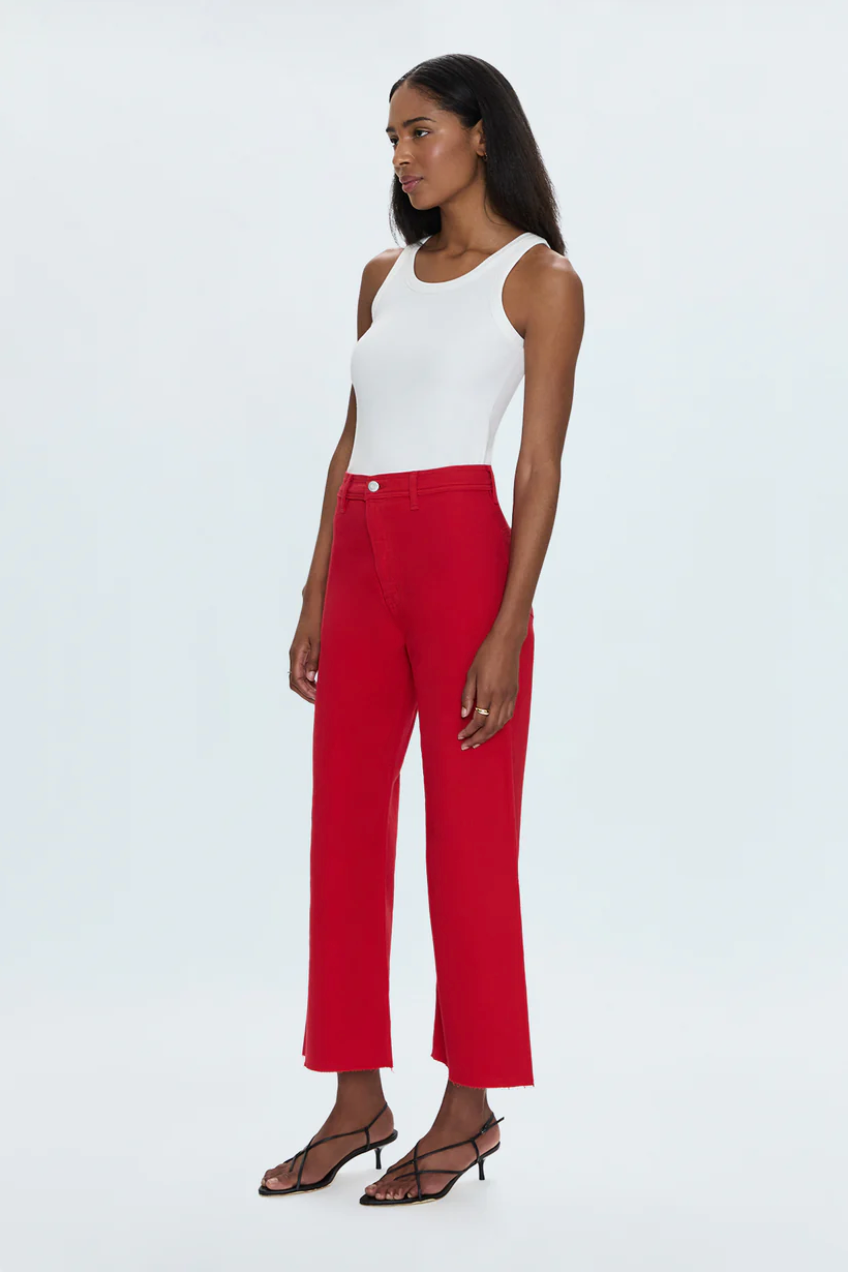 PISTOLA | PENNY CROP HIGH RISE WIDE LEG | RUBY