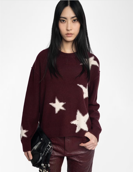 ZADIG AND VOLTAIRE | MARKUZ WS STARS USED | BURGUNDY