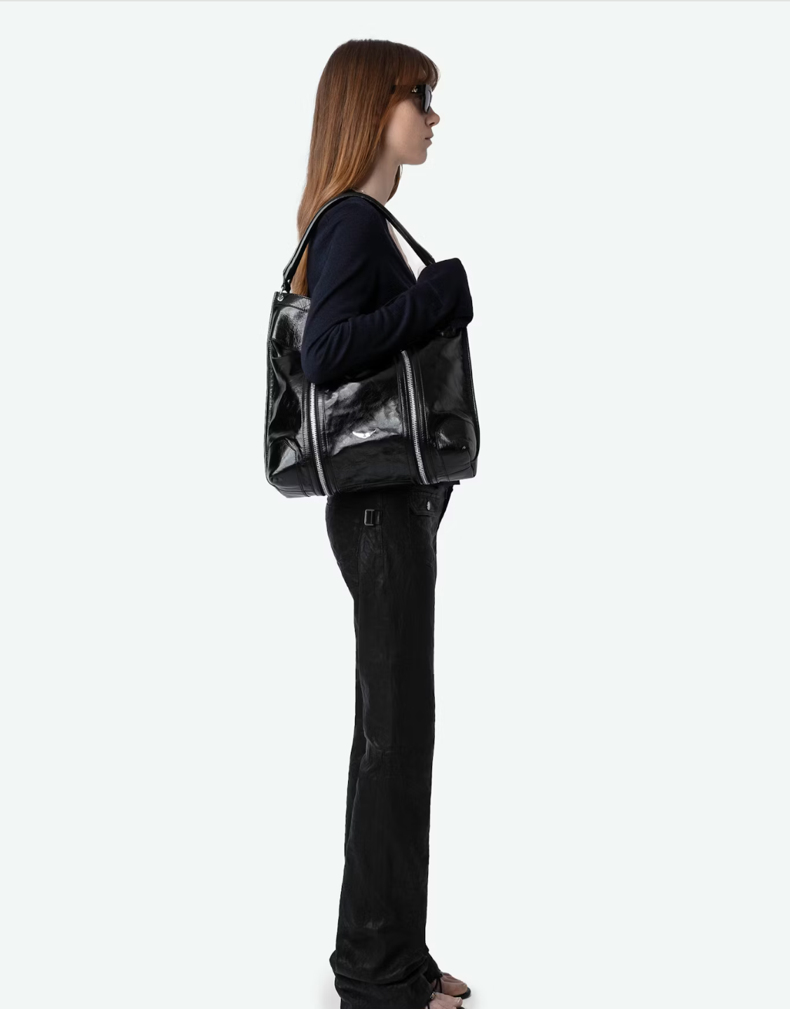 ZADIG AND VOLTAIRE | RSUNNY HOBO VINTAGE PATENT | NOIR